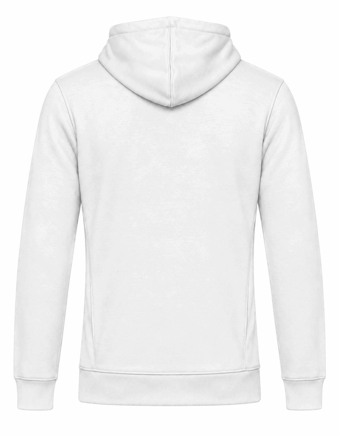 Indicatieve mock-up van het achteraanzicht van een hoodie